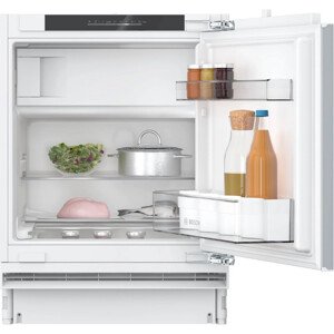 Bosch KUL22VFD0 Beépíthető Egyajtós hűtőszekrény fagyasztóval, bútorlap nélkül D Energiaosztály, Hűtő: 93L, Fagyasztó: 17L, Nofrost nélkül, Zajszint: 38 dB, Szél: 60 cm, Mag: 82 cm, Mély: 55 cm,