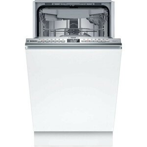 Bosch SPV4HMX10E Beépíthető mosogatógép, bútorlap nélkül 10 teríték, 9.5 L fogyasztás, 6 program, 44 db zajszint, E energiaosztály, Felső evőeszköztartó tálca, 45 cm, Digit. kijelző