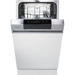 Gorenje GI520E15X Beépíthető mosogatógép, bútorlap nélkül 9 teríték, 9 L fogyasztás, 7 program, 47 db zajszint, E energiaosztály, Alsó evőeszköztartó kosár, 45 cm, Digit. kijelző
