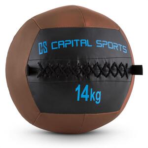Capital Sports Wallba 14, 14kg, barna, Wall Ball (medicinlabda) műbőr
