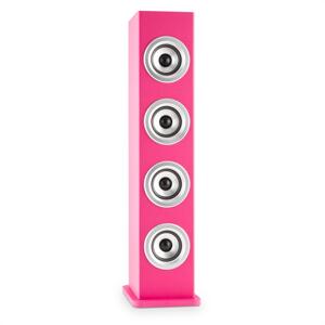 Auna Karaboom LED bluetooth hangfal, USB, AUX, karaoke, 2 mikrofon, rózsaszín