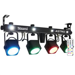 Beamz LED ASTRO, 4 utas LED fényeffekt, 4 x 10 W COB LED, DMX, lábkapcsoló