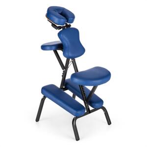 KLARFIT MS 300 masszázs szék, tetováló szék, 120 kg, szállítótáska, kék