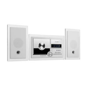 Auna Stereosonic, sztereó rendszer, falra szerelhető, CD-lejátszó, USB, BT, fehér