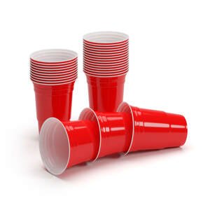 BeerCup Nadal Classics, piros parti poharak, 16 oz, 473 ml, újrafelhasználható, szilárd