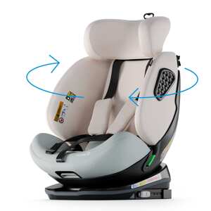 Babify Onboard 360°, autós gyermekülés, 40 – 150 cm, ISOFIX, 3 pontos és 5 pontos biztonsági övrendszer, ECE R129