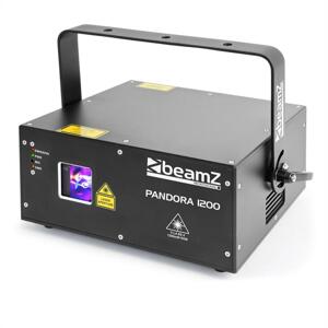 Beamz Pandora 1200 TTL RGB lézer, 12/23 DMX csatorna, 4 lézer osztály, fekete