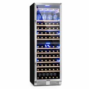 Klarstein Vinovilla Grande Duo, nagy kapacitású borhűtő, hűtőszekrény, 425l, 165 palack, 3 színű LED világítás