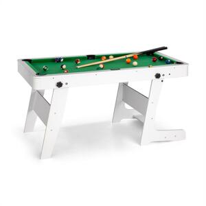 OneConcept Trickshot, biliárd játékasztal, 140 x 64,5 cm, 16 golyó, 2 dákó, MDF, fehér