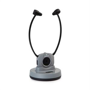 Auna Stereoskop, vezeték nélküli fejhallgató sztetoszkóp szerkezettel, fülbe, 20 m, 2,4 GHz, TV/HiFi/CD/MP3, akkumulátor, szürke