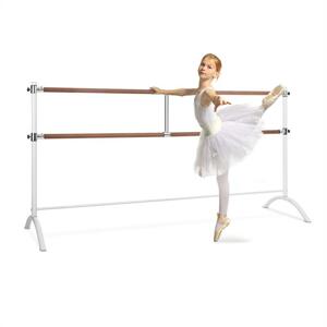 KLARFIT Barre Marie, dupla balett rúd, 220 x 113 cm, 2 x ø 38 mm, fehér
