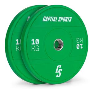 Capital Sports Nipton 2021, tárcsasúlyok, bumper plate, 2 x 10 kg, O 54 mm, edzett gumi