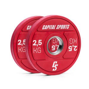 Capital Sports Nipton 2021, tárcsasúlyok, bumper plate, 2 x 2,5 kg, O 54 mm, edzett gumi