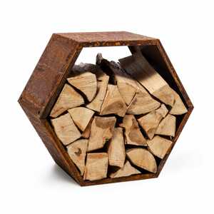 Blumfeldt Hexawood Rust, fa állvány, hatszögletű forma, 50,2 × 58 × 32 cm