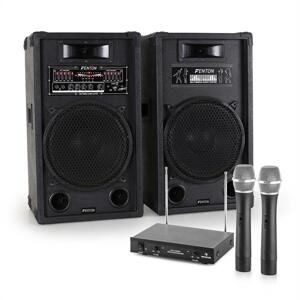 Electronic-Star STAR-12 karaoke szett, hangfalak, drótnélküli mikrofon 1200W