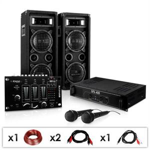 Electronic-Star DJ - PA szett DJ–24M, erősítő, keverő, hangfalak, mik, 1200W