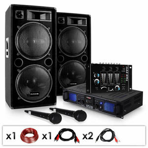 Electronic-Star DJ SET "DJ-20.1" PA erősítő, PA hangfal, keverőpult, 2000W