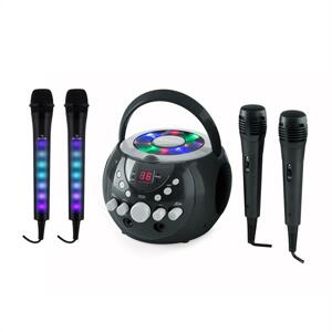 Auna SingSing karaoke rendszer, fekete + Dazzl mikrofon szett, LED megvilágítás