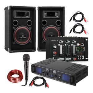 Electronic-Star DJ-14 BT, DJ PA szett, PA erősítő, BT keverőpult, 2 x hangfal, karaoke mikrofon