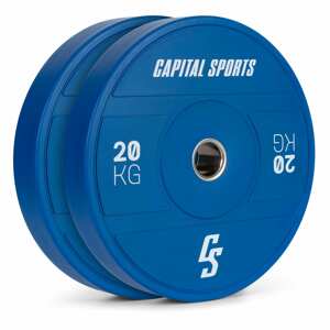 Capital Sports Nipton 2021, tárcsasúlyok, bumper plate, 2 x 20 kg, Ø 54 mm, edzett gumi